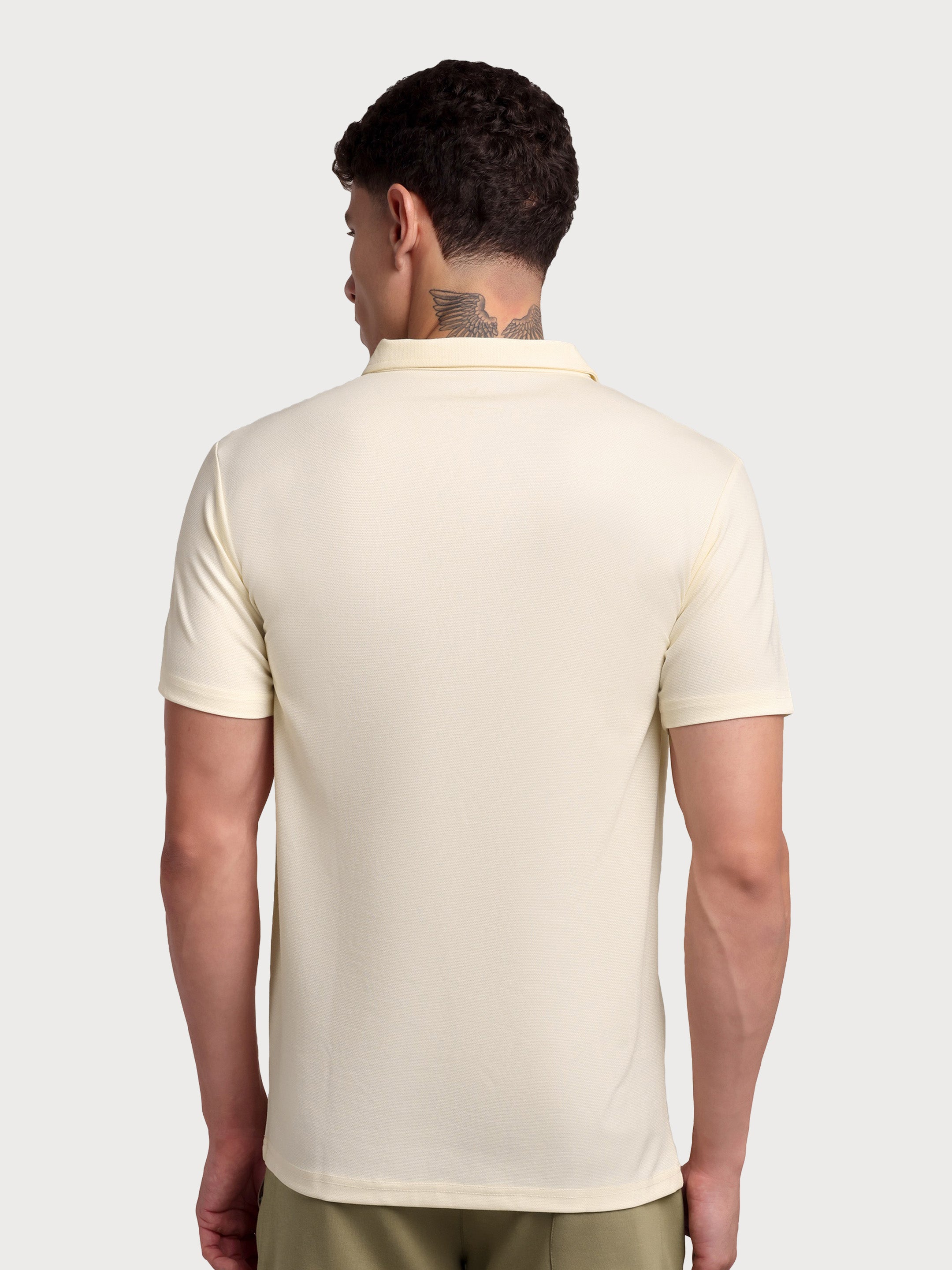 Velocity Zip Polo Light Cream