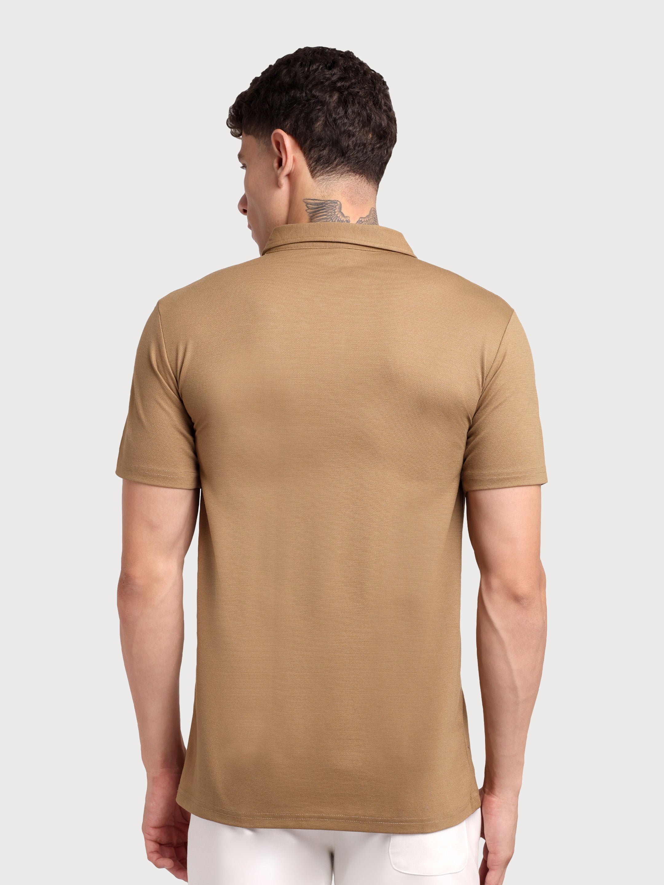 Velocity Zip Polo Khaki