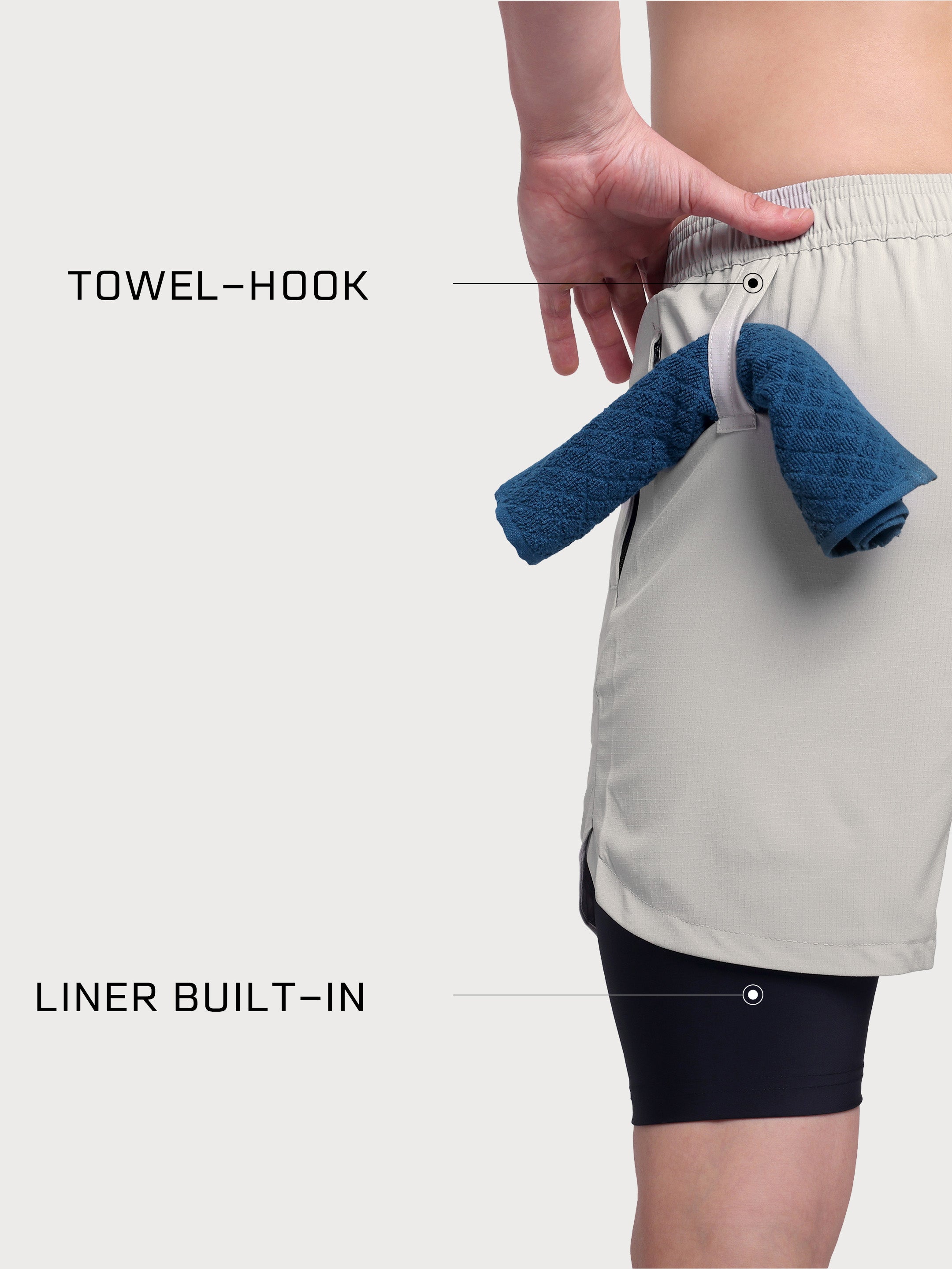 TitanFlex Shorts Light Grey