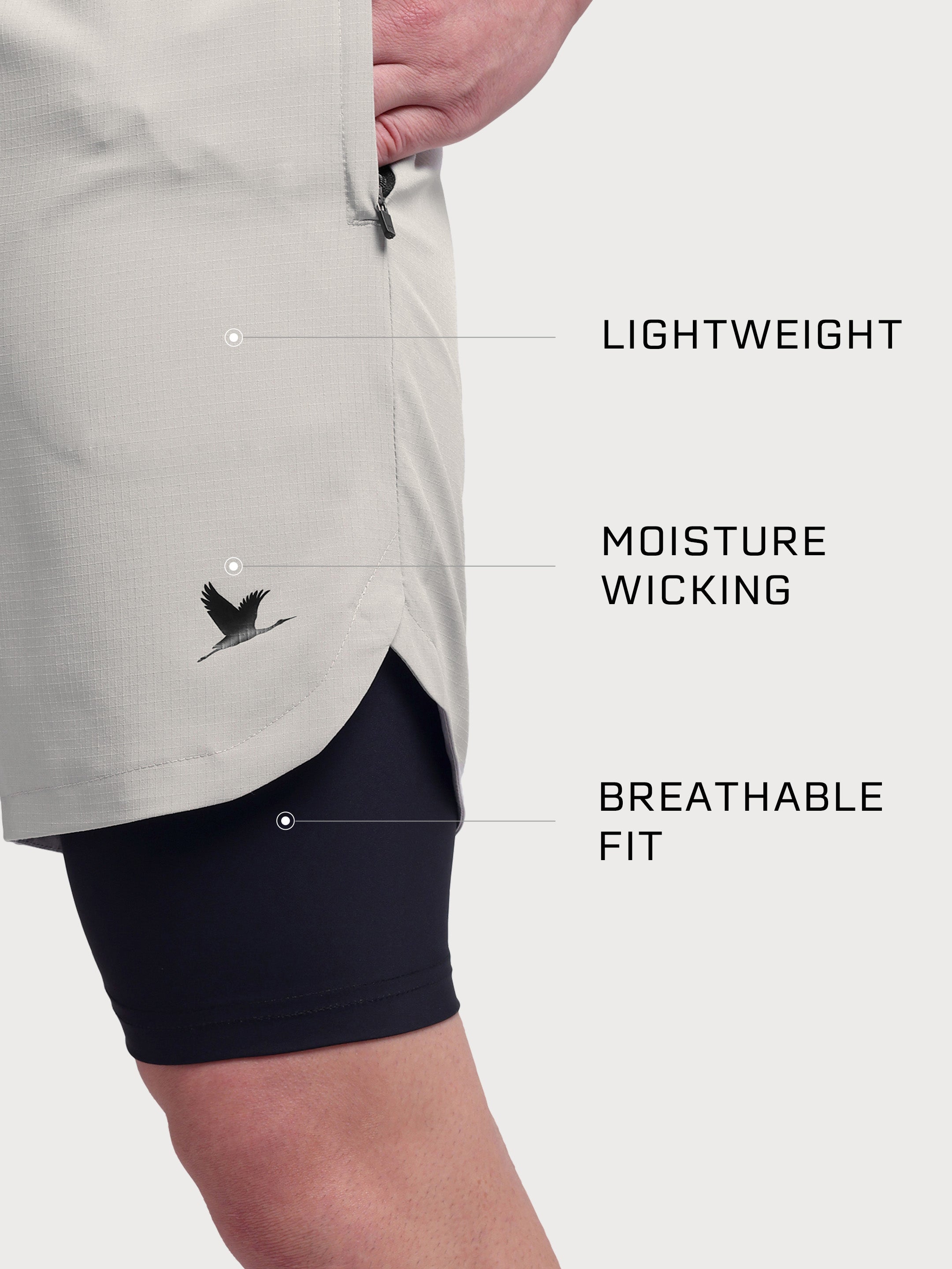 TitanFlex Shorts Light Grey