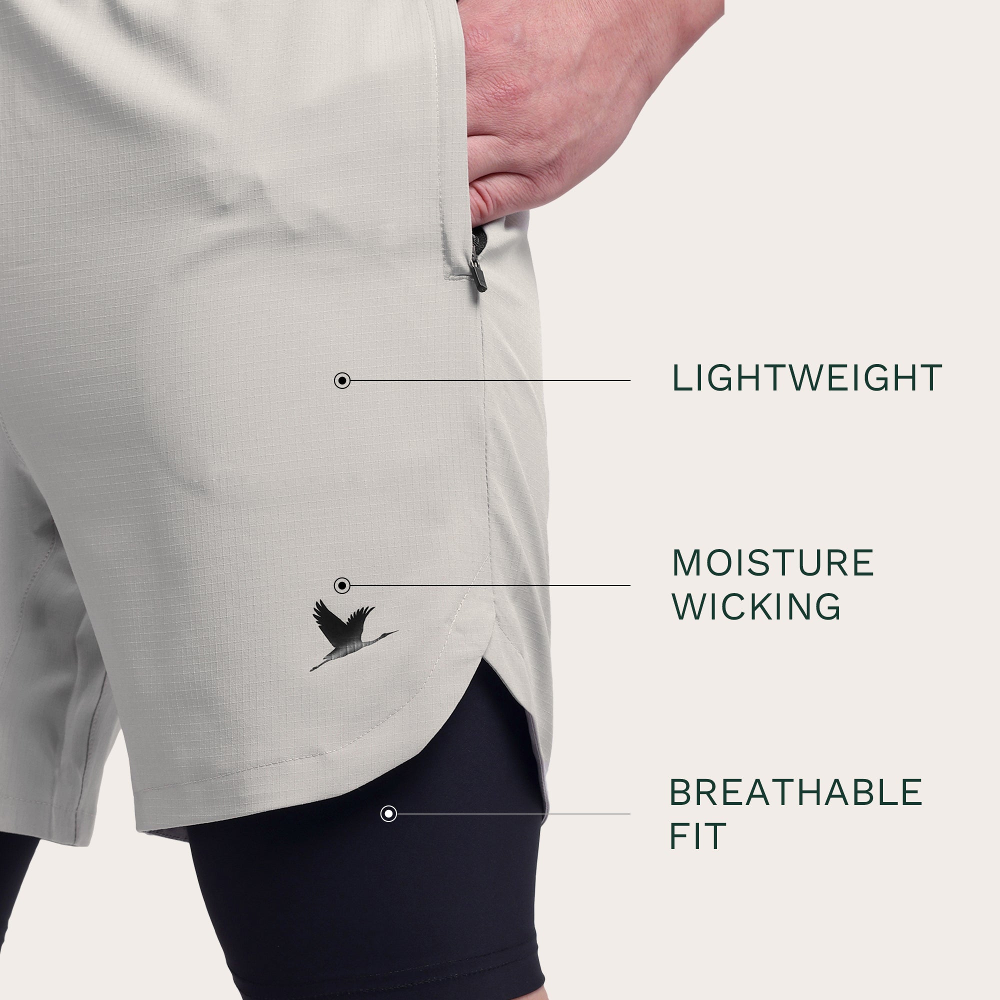 TitanFlex Shorts Light Grey