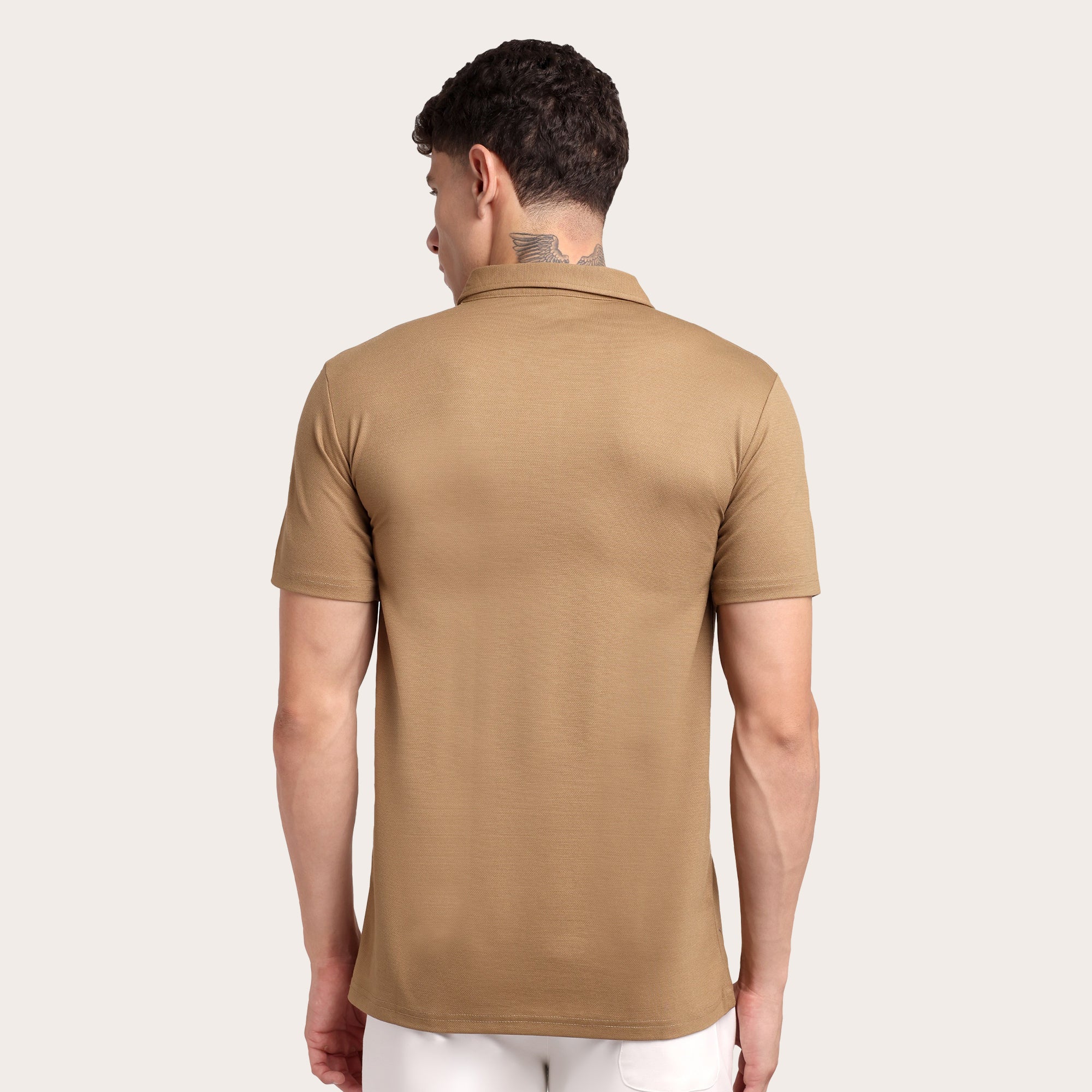 Velocity Zip Polo Khaki