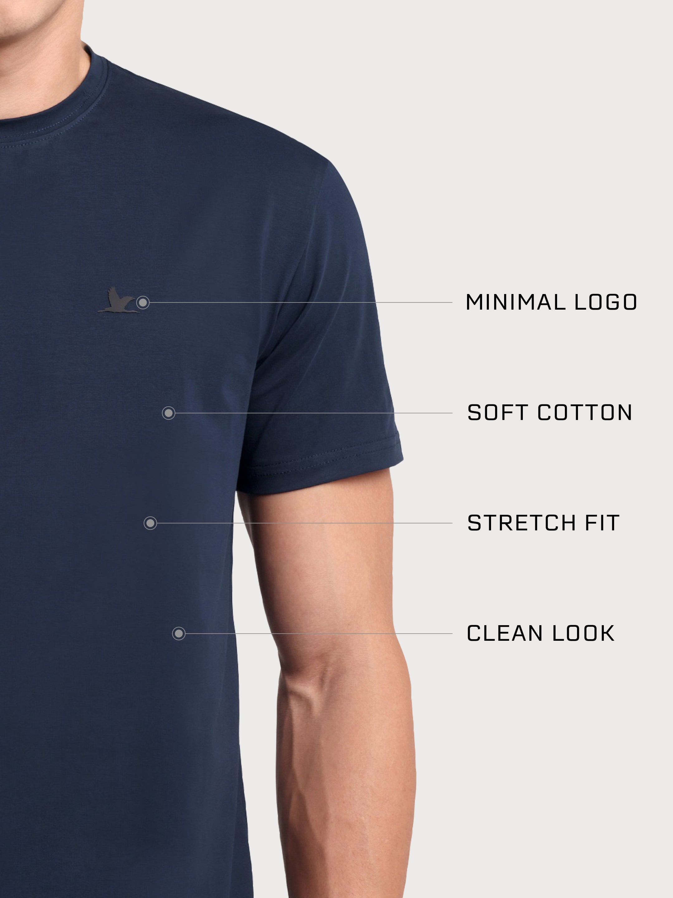 Nova Neck Tshirt Navy Blue
