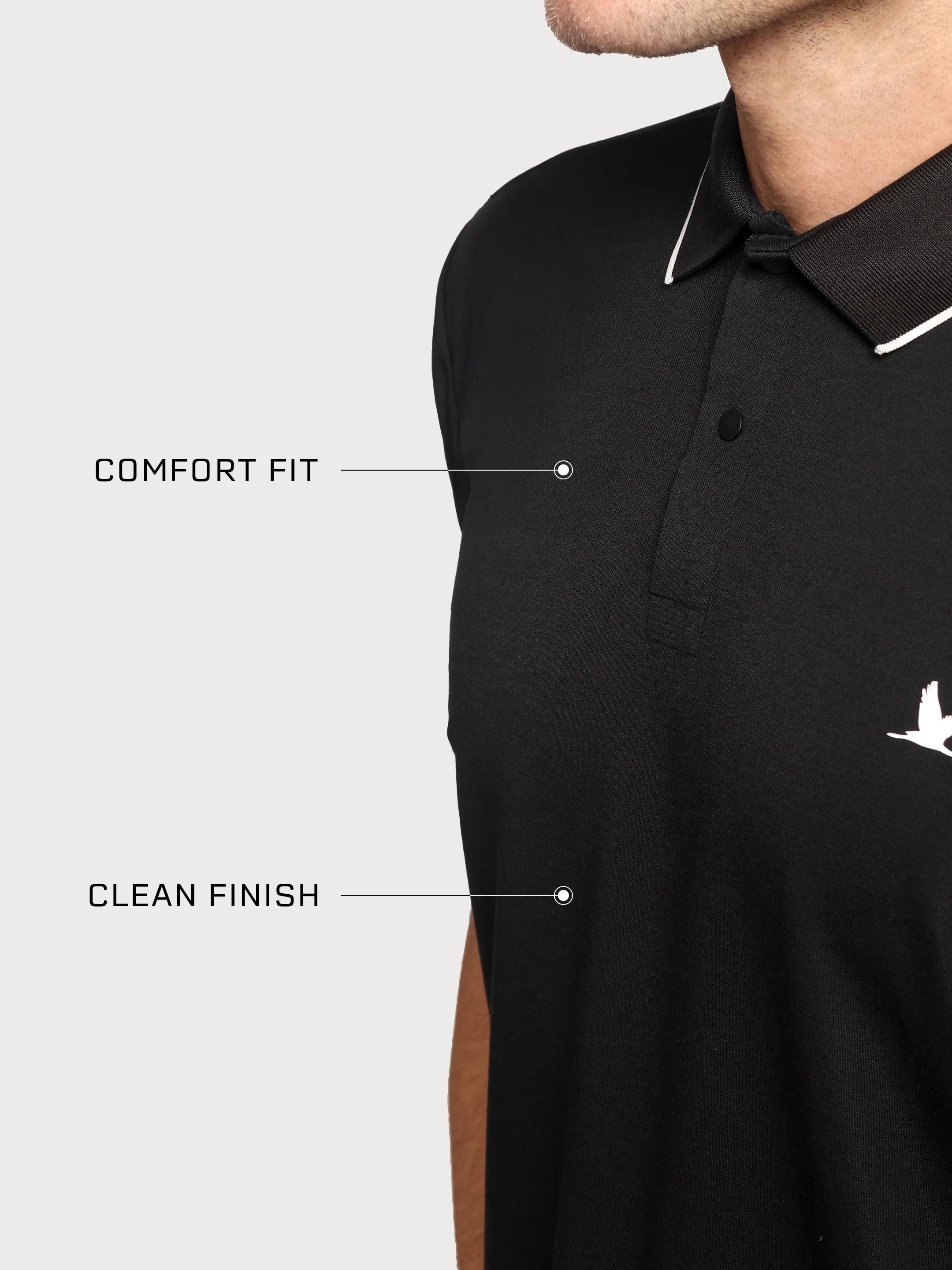 Crown Edge Polo Bottle Black