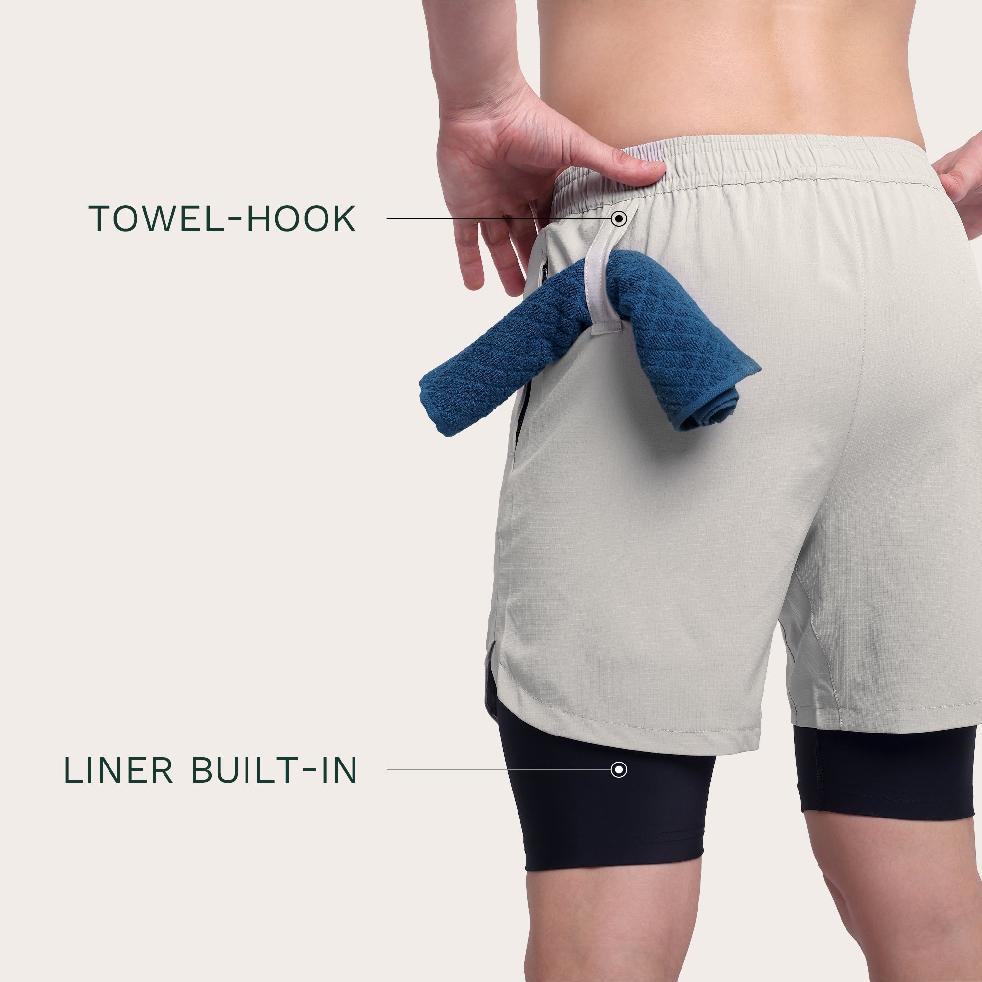 TitanFlex Shorts Light Grey